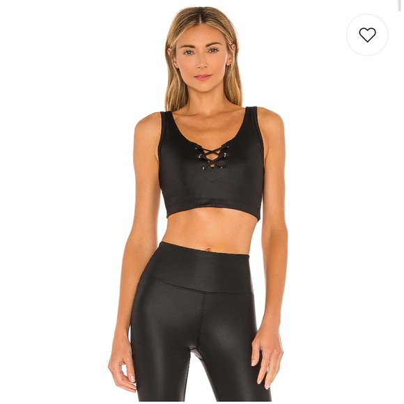 NWT Year of Ours Gloss Football Bra Black Glossy $79 - Picture 2 of 16